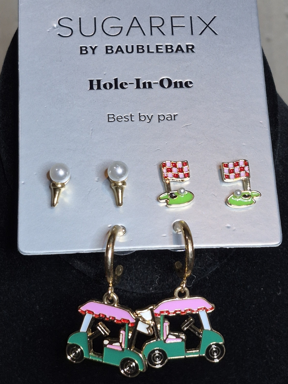 Sugarfix by BaubleBar Golf Earring Set 3 Pairs New